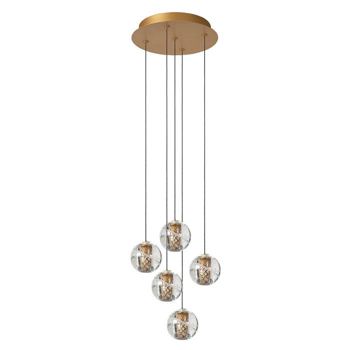 Hanglamp Dilenko | 5 hangend | Goud