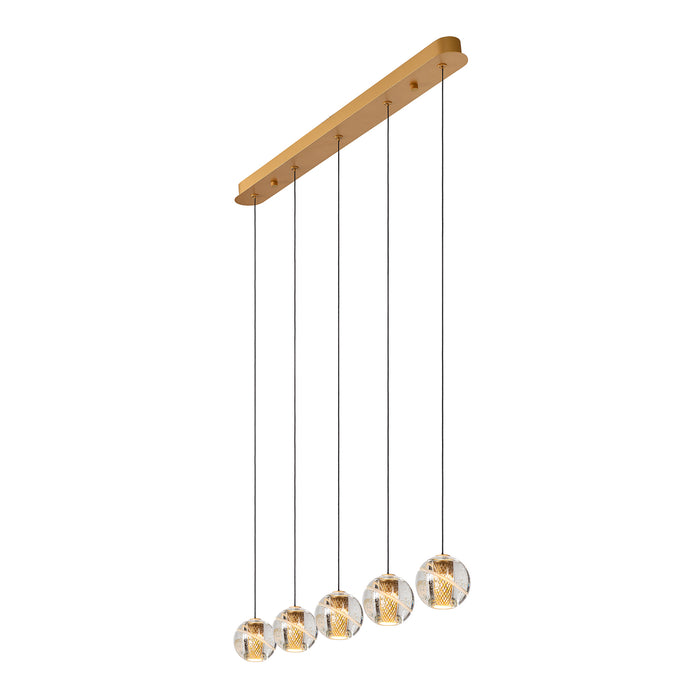 Hanglamp Dilenko | 5 op rij | Goud