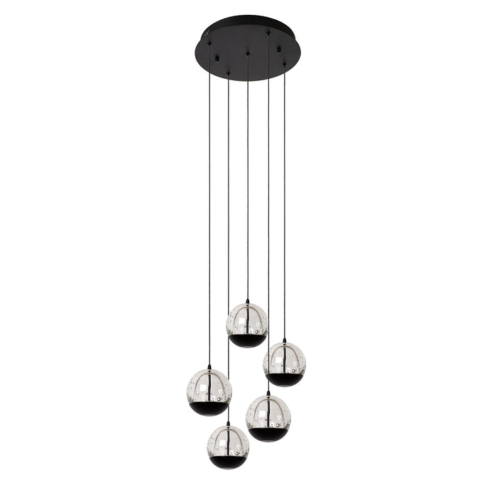 Hanglamp Sentubal | 5 hangend | Zwart