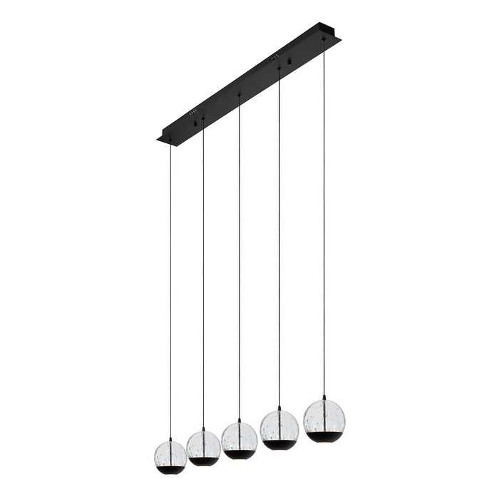 Hanglamp Sentubal | 5 op rij | Zwart