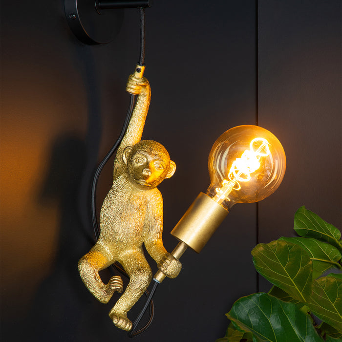 Wandlamp Extravaganza Chimp | Zwart