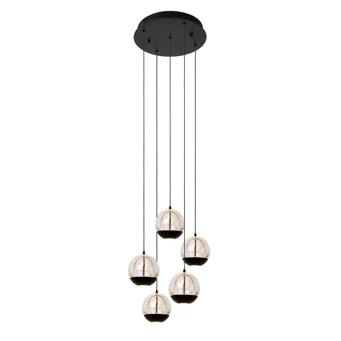 Hanglamp Sentubal | 5 hangend | Zwart