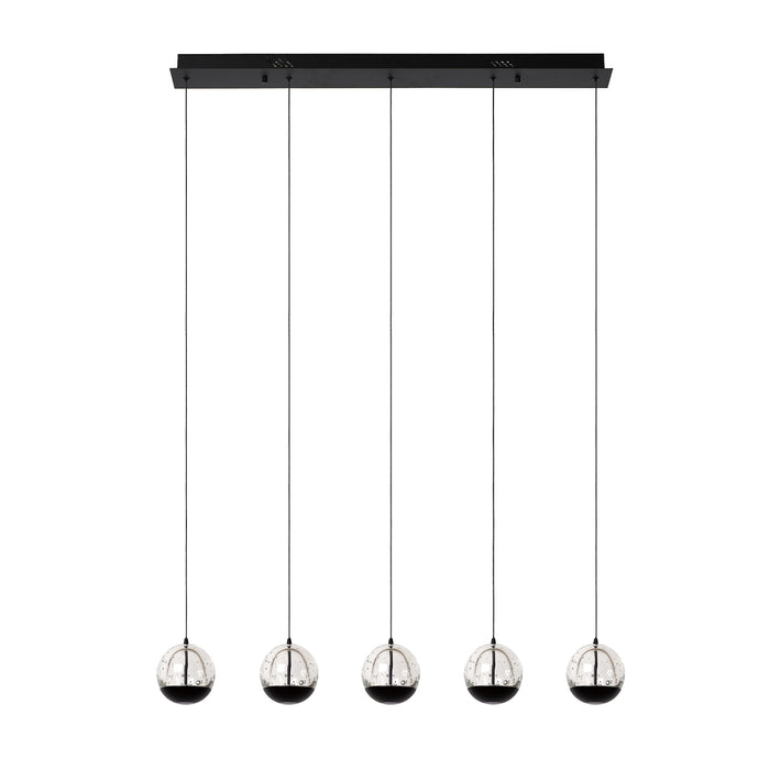 Hanglamp Sentubal | 5 op rij | Zwart