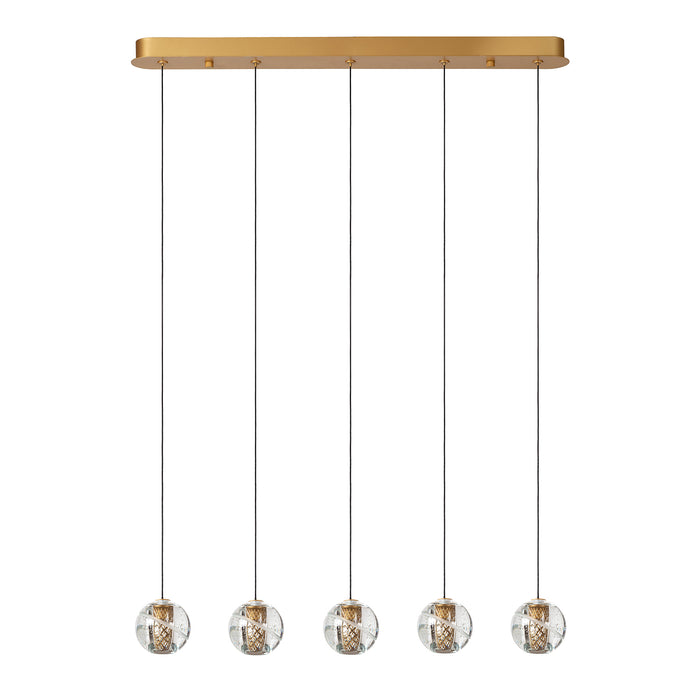 Hanglamp Dilenko | 5 op rij | Goud