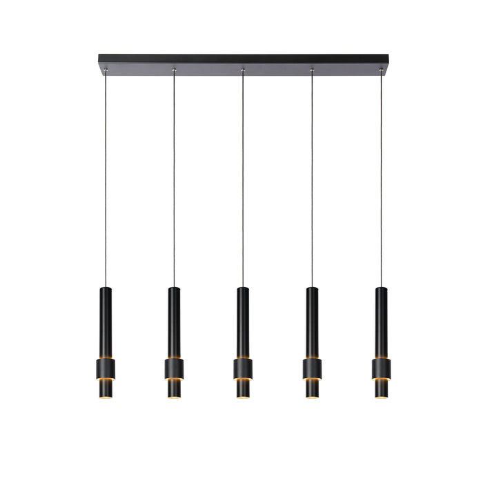 Hanglamp Margary | 5 op rij | Zwart