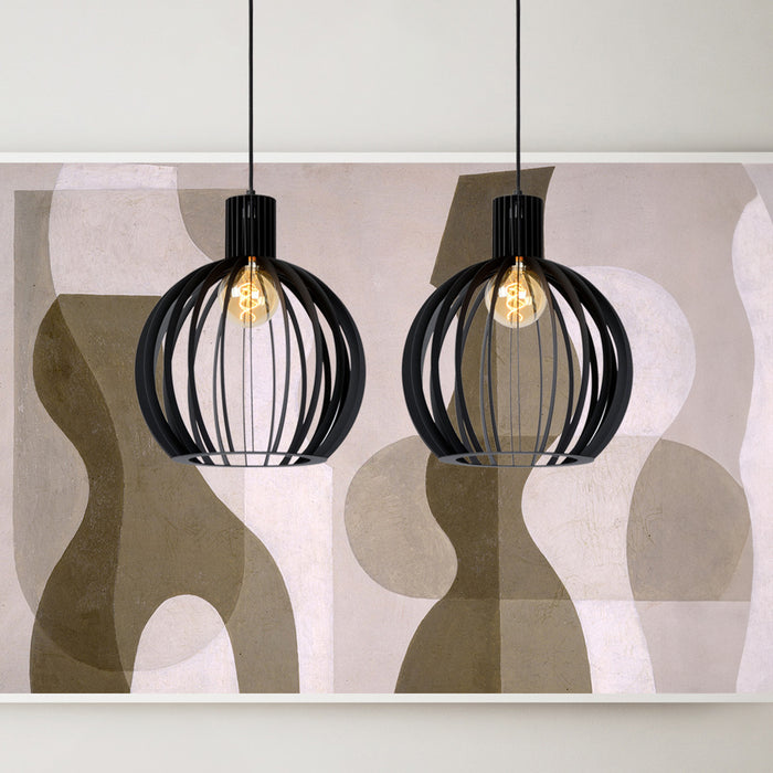 Hanglamp Mikaela | 2 Lampen | E27 | Zwart