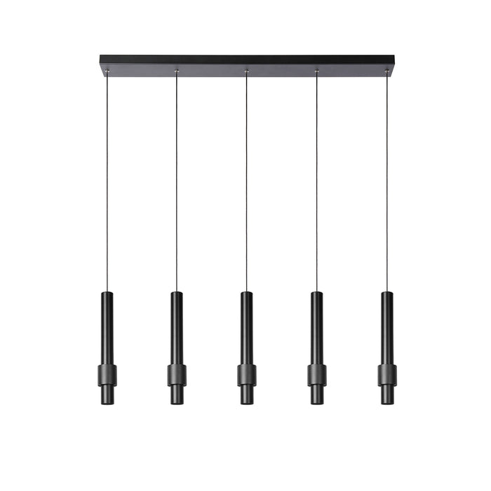 Hanglamp Margary | 5 op rij | Zwart