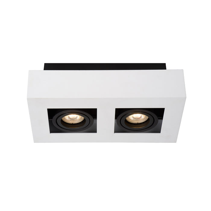 Plafondspot Xirax | 2-Lichts | LED Dim to warm | Wit Metaal