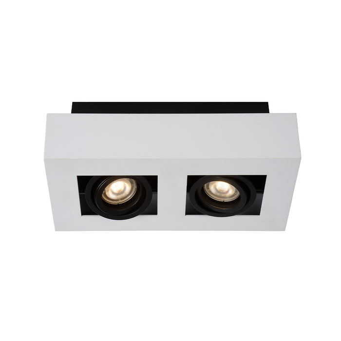 Plafondspot Xirax | 2-Lichts | LED Dim to warm | Wit Metaal