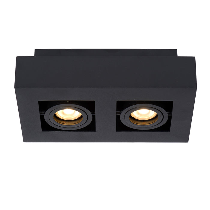 Plafondspot Xirax | 2-Lichts | LED Dim to warm | Zwart Metaal