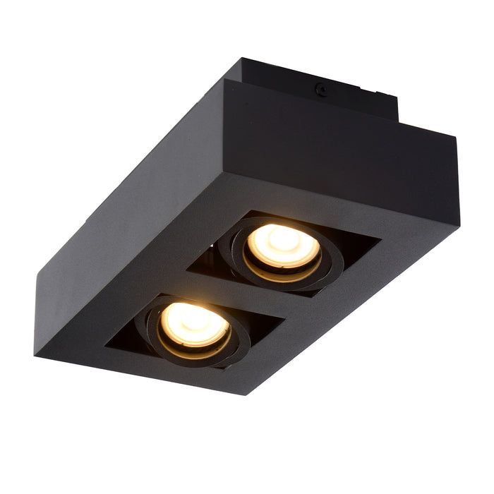 Plafondspot Xirax | 2-Lichts | LED Dim to warm | Zwart Metaal