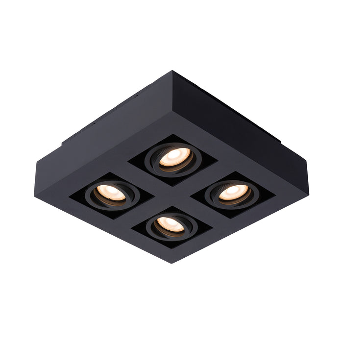 Plafondspot Xirax | 4-Lichts | LED Dim to warm | Zwart Metaal