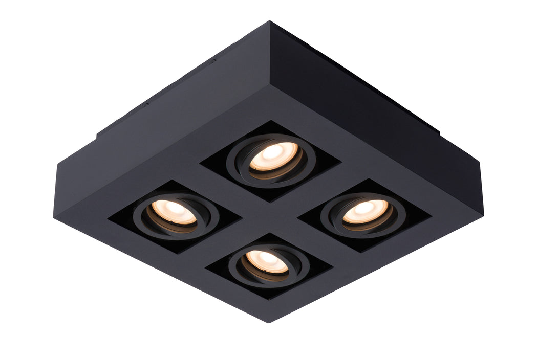 Plafondspot Xirax | 4-Lichts | LED Dim to warm | Zwart Metaal