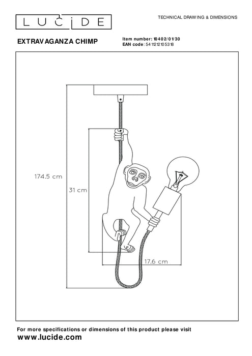 Hanglamp Extravaganza Chimp | Zwart