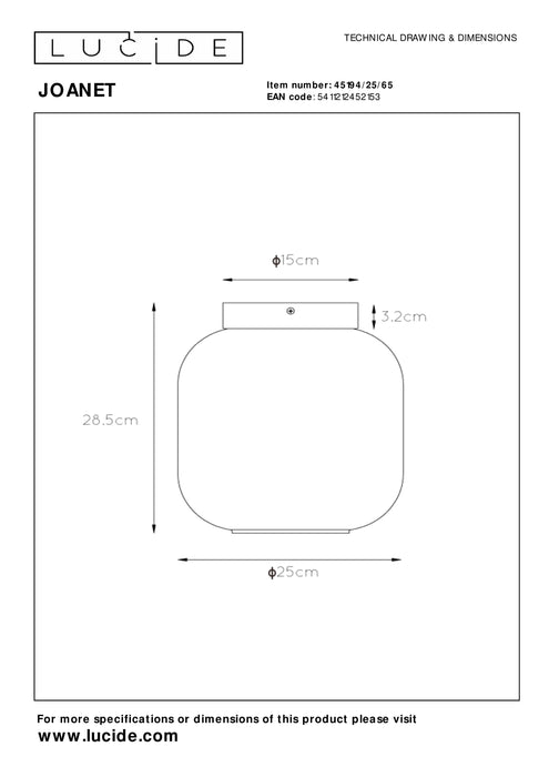 Plafonnière Joanet | Ø 25 cm | Fumé