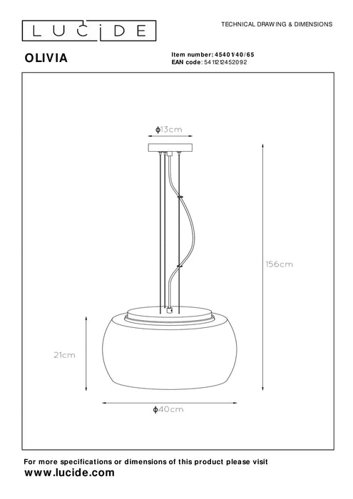 Hanglamp Olivia | Ø 40 cm | Fumé