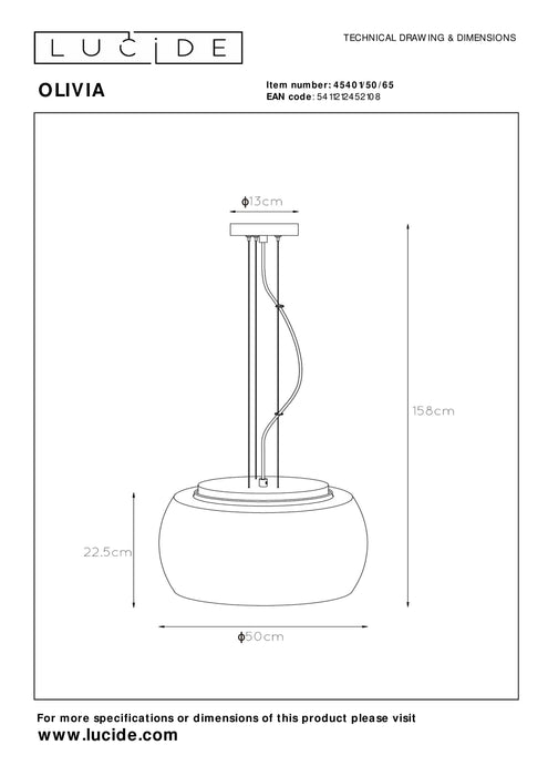 Hanglamp Olivia | Ø 50 cm | Fumé