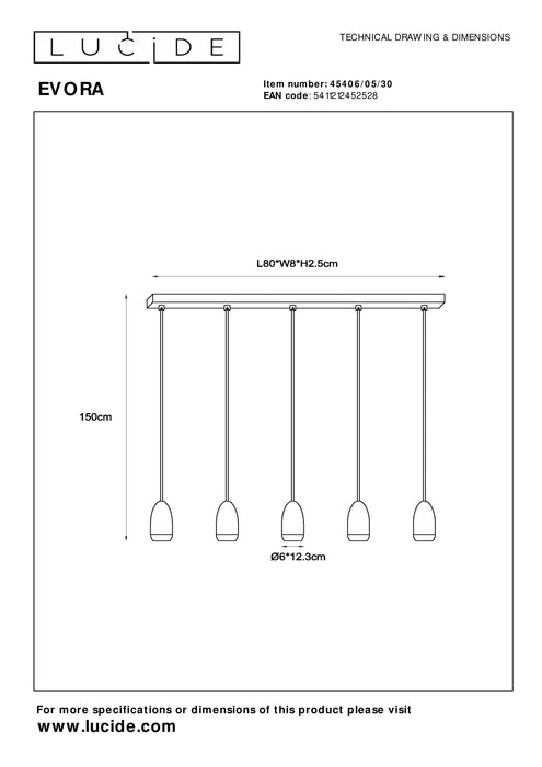 Hanglamp Evora | Zwart