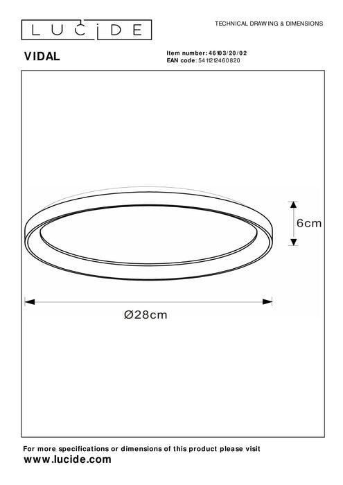 Plafonnière Vidal | Ø 28 cm | Goud