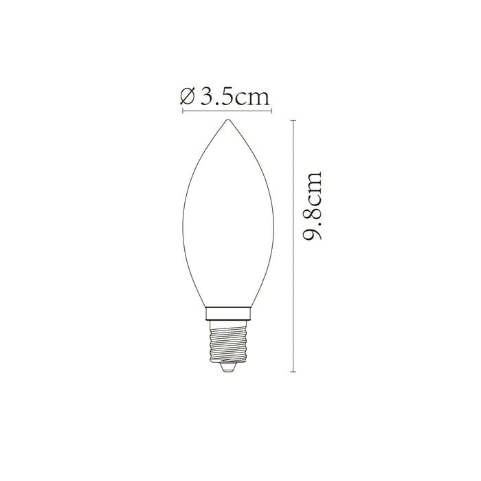 Lichtbron C35 | LED Dimbaar | Filament Bol Ø3,5 | Transparant Glas