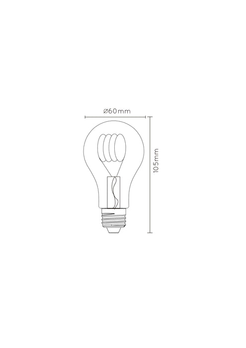 Lichtbron A60 | LED | Filament Bol Ø6 | Amberkleurig Glas