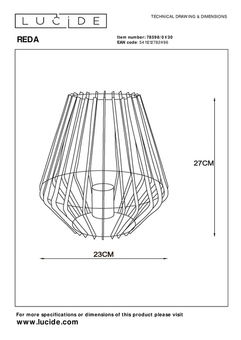 Tafellamp Reda | Ø 23 cm | Zwart