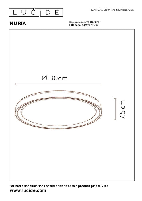 Plafonnière Nuria | Ø 30 cm | Wit