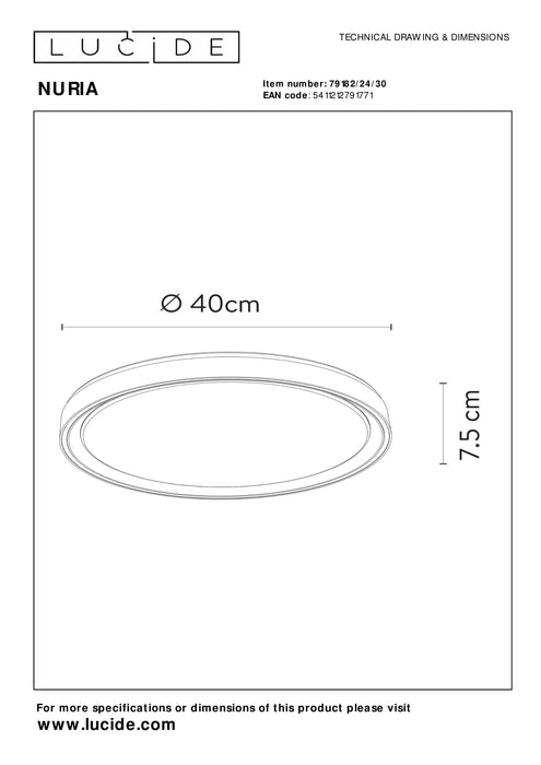 Plafonnière Nuria | Ø 40 cm | Zwart