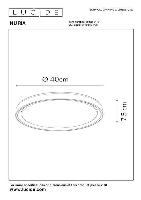 Plafonnière Nuria | Ø 40 cm | Wit