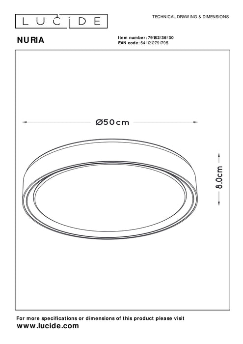 Plafonnière Nuria | Ø 50 cm | Zwart