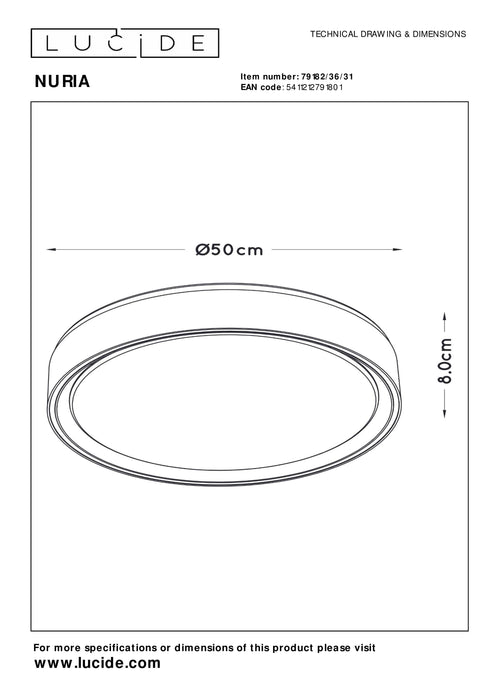 Plafonnière Nuria | Ø 50 cm | Wit