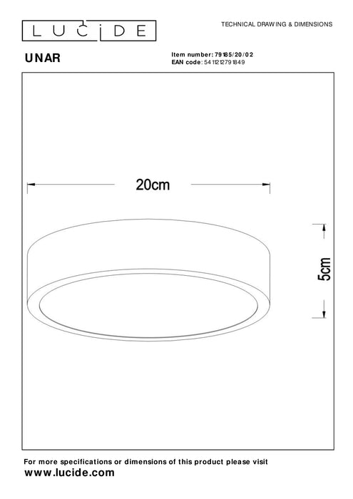 Plafonnière Unar | Ø 20 cm | 12W | Mat Goud