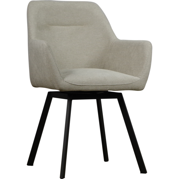 Eetkamerstoel Stine | Beige Swivel Stof